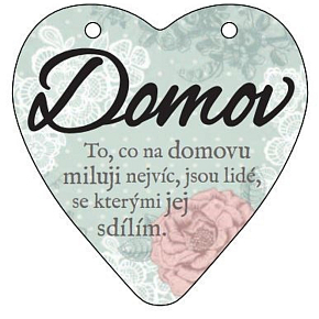 Albi Hanging Heart Plaque Home 9 cm × 10 cm