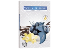 Bispol Aura Vanilla Blueberry s vůní vanilky a borůvky vonné čajové svíčky 6 kusů