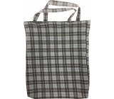 Checkered shopping bag gray-black 41 x 34 x 4 cm 9934