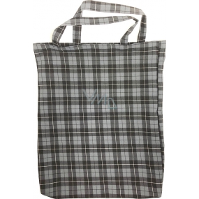 Checkered shopping bag gray-black 41 x 34 x 4 cm 9934