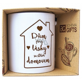 Bohemia Gifts Ceramic mug with print A house full of love becomes a home of 350 ml