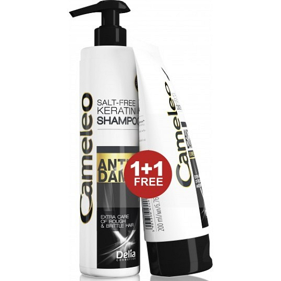 Delia Cosmetics Cameleo BB Keratin shampoo for damaged hair 250 ml + conditioner 200 ml, duopack