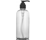 Transparent plastic bottle with 200 ml dispenser