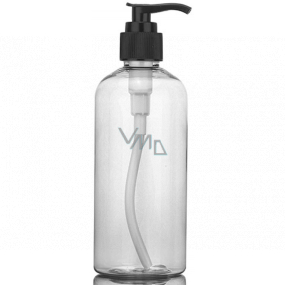 Transparent plastic bottle with 200 ml dispenser