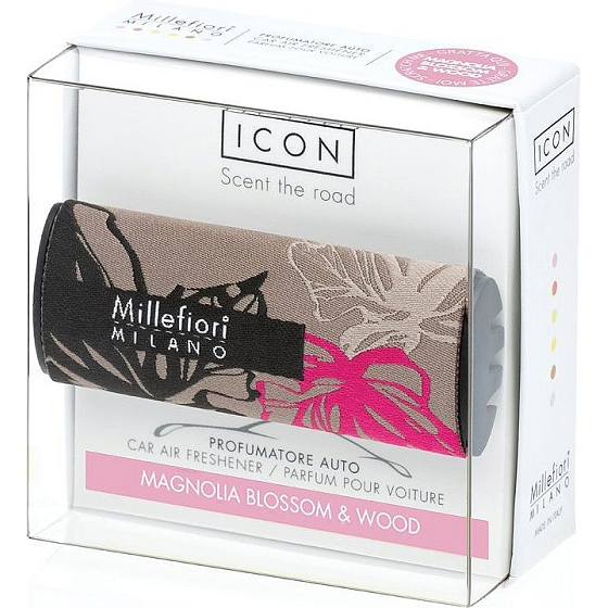 Millefiori Milano Icon Magnolia Blossom & Wood - Magnolia Blossom and Wood Car Fragrance Textile Floral lasts up to 2 months 47 g