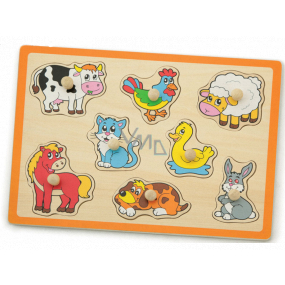 HM Studio Wood Wooden inserter of animals from the farm 3+ years