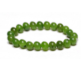Jade Canadian bracelet elastic natural stone, ball 8 mm / 16 - 17 cm, stone of peace