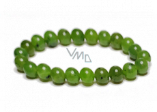 Jade Canadian bracelet elastic natural stone, ball 8 mm / 16 - 17 cm, stone of peace