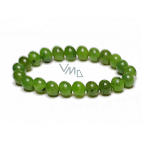 Jade Canadian bracelet elastic natural stone, ball 8 mm / 16 - 17 cm, stone of peace