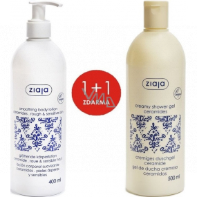 Ziaja Ceramides smoothing body lotion 400 ml + Ceramides creamy soap 500 ml, duopack