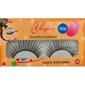 EyelaShes Artificial eyelashes with glue 008 Black 1 pair