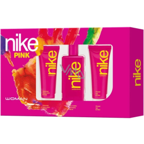 Nike Pink Woman eau de toilette 100 ml + body lotion 75 ml + shower gel 75 ml, gift set for women
