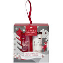 Grace Cole Christmas Candy & Vanilla shower gel 100 ml + body lotion 100 ml + bath sponge, cosmetic set for women