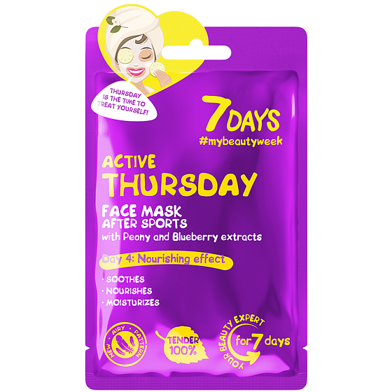 7Days Active Thursday textile face mask for all skin types 28 g