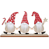 Wood elves on skates with LED nose 29,5 x 15,5 cm