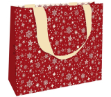 Nekupto Paper gift bag with embossing 23 x 18 cm Christmas stars red