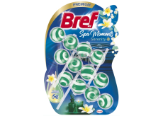 Bref Premium Spa Moments Serenity WC block for hygienic cleanliness and freshness of your toilet, colours water, Mega pack 3 x 50 g