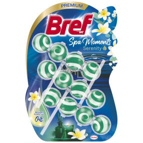 Bref Premium Spa Moments Serenity WC block for hygienic cleanliness and freshness of your toilet, colours water, Mega pack 3 x 50 g