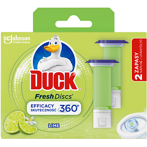 Duck Fresh Discs Lime WC gel for hygienic cleanliness and freshness of your toilet refill 2x36 ml