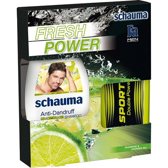 Schauma Fresh Power shampoo 250 ml + shower gel 250 ml, cosmetic set