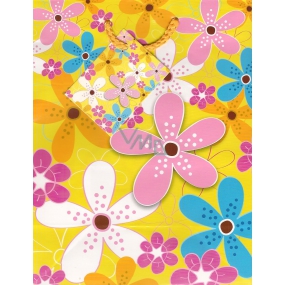 Nekupto Gift paper bag 23 x 18 x 10 cm Colorful flowers 1 piece 640 01