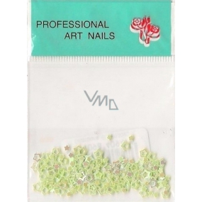 Professional Art Nails nail decorations stars light green 1 pack