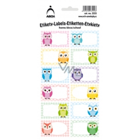 Arch Home stickers decorative owls colored 12 labels