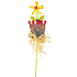 Flowerpot with yellow pinwheel recess 9 cm + skewers