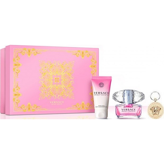Versace Bright Crystal eau de toilette for women 90 ml + body lotion 100 ml + key ring, gift set