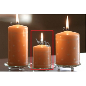 Lima Heart print candle salmon cylinder 50 x 70 mm 1 piece