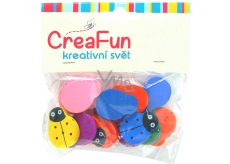 CreaFun Dřevěné korálky Beruška mix barev 20 x 25 mm 15 kusů