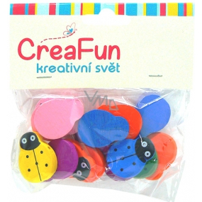 CreaFun Wooden beads Ladybug mix of colors 20 x 25 mm 15 pieces