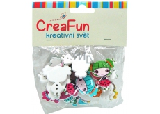 CreaFun Dřevěné knoflíky Dívka mix barev 2,7 x 3 cm 20 kusů