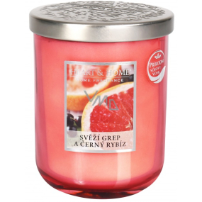 Heart & Home Fresh grapefruit and blackcurrant Large soy scented candle burns for up to 75 hours 340 g