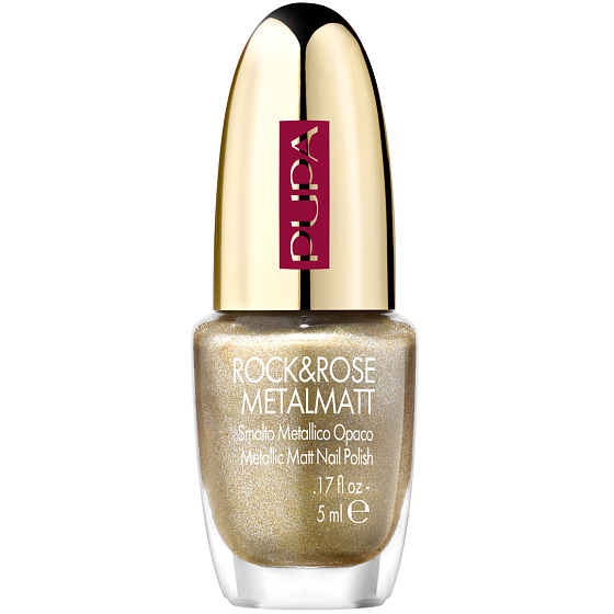 Pupa Rock & Rose Metal Matt metallic matt lacquer effect 3D 001 Golden Explosion 5 ml