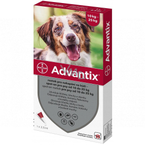 Bayer Advantix Spot On skin drip solution for dogs over for dogs 10-25 kg, 1 x 2.5 ml