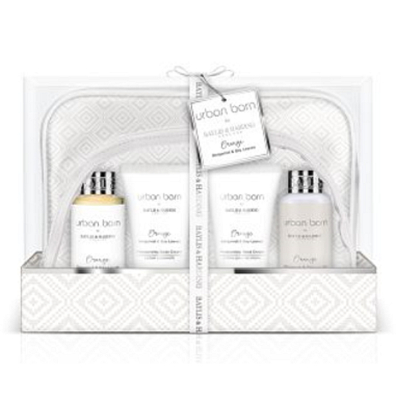 Baylis & Harding Orange, Bergamot and Bay Leaves Cleansing Wash Gel 100 ml + Wash Cream 100 ml + Body Cream 50 ml + Hand Cream 50 ml + Toiletry Bag 2 pieces, Cosmetic Set
