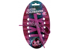Trendhaus Glitter laces purple 120 cm