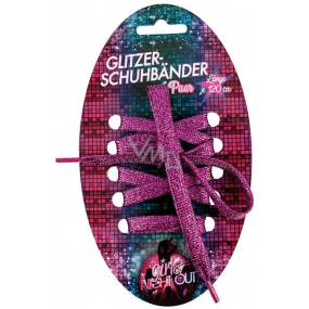 Trendhaus Glitter laces purple 120 cm