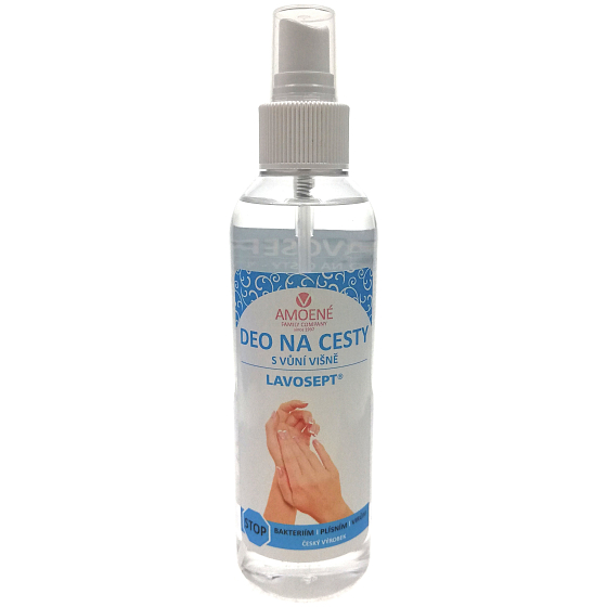 Lavosept Deo on the road Cherry disinfectant skin on the hands more than 75% alcohol 200 ml atomizer