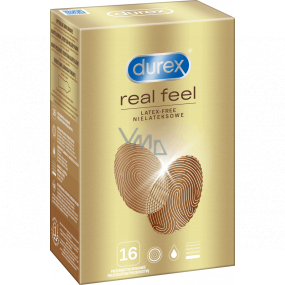 Durex Real Feel non-latex condom for a natural skin-to-skin feel, nominal width: 56 mm 16 pieces