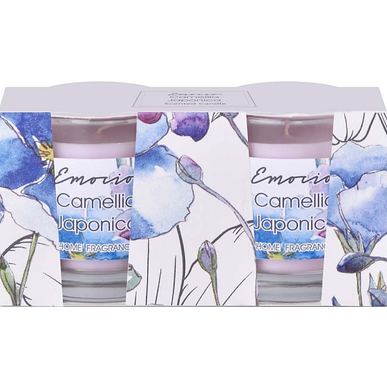 Emocio Camellia Japonica - Camellia scented candle glass 50 x 63 mm 2 pieces in a box