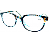Berkeley Reading glasses +2 plastic tabby blue-green-brown 1 piece MC2198