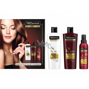 TRESemmé Keratin Smooth shampoo with keratin for dry and damaged hair 400 ml + conditioner with keratin for dry and damaged hair 400 ml + spray for protection against heat 125 ml, cosmetic set