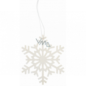 Wooden snowflake for hanging white 10 cm