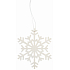 Wooden snowflake for hanging white 10 cm