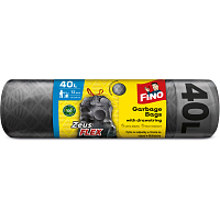 Fino Zeus Flex garbage bags, retractable, 32 µ, 55 × 57 cm, 40 l, 12 pcs