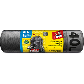 Fino Zeus Flex garbage bags, retractable, 32 µ, 55 × 57 cm, 40 l, 12 pcs