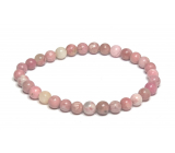 Rhodonite bracelet elastic natural stone, ball 6 mm / 16 - 17 cm, stone of forgiveness