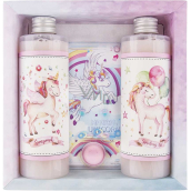 Bohemia Gifts Unicorn shower gel 250 ml + hair shampoo 250 ml + game, cosmetic set for children